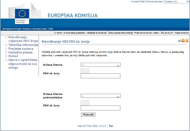 VIES PDV ID broj